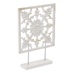 Bílá dekorace z březového dřeva InArt Antique, výška 40 cm