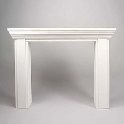 Bílá dekorativní krbová římsa ze dřeva Simla Provence