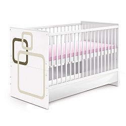 Bílá dětská postýlka se stahovací bočnicí Faktum Polly, 70 x 140 cm