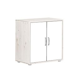 Bílá dětská skříňka s lakovanými dvířky z borovicového dřeva Flexa Classic