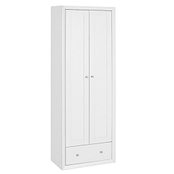 Bílá dřevěná dvoudveřová šatní skříň Støraa Napoli