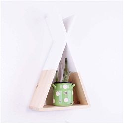Bílá dřevěná nástěnná polička North Carolina Scandinavian Home Decors Teepee