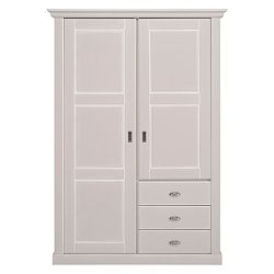 Bílá dřevěná šatní skříň se 2 dvířky Artemob Khate