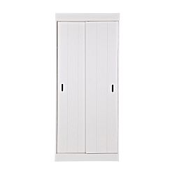 Bílá dřevěná skříň s pojízdnými dveřmi De Eekhoorn Row