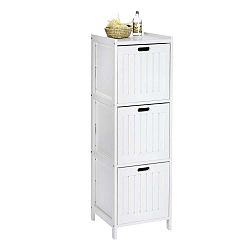 Bílá dřevěná skříňka do koupelny se 3 šuplíky Wenko Oslo