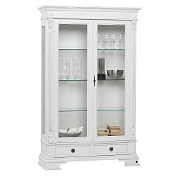 Bílá dřevěná vitrína Folke Mozart Figaro, výška 188 cm