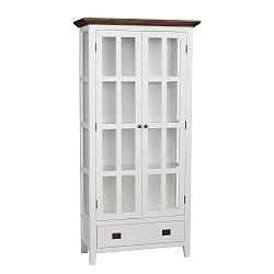 Bílá dřevěná vitrína Folke Nottingham, výška 195 cm