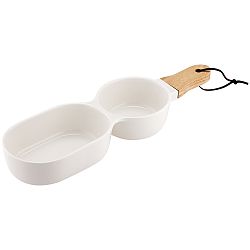 Bílá dvojitá servírovací porcelánová miska Ladelle Classic