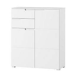 Bílá dvoudveřová komoda se 2 zásuvkami Szynaka Meble Original
