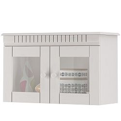 Bílá dvoudveřová nástěnná vitrína z borovicového dřeva Støraa Candice