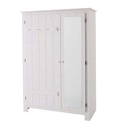 Bílá dvoudveřová šatní skříň z masivního borovicového dřeva Støraa Bart