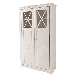 Bílá dvoudveřová skříň  z borovicového dřeva Støraa Claire