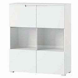 Bílá dvoudveřová skříňka s vitrínou Szynaka Meble Original