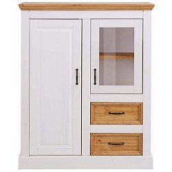 Bílá dvoudveřová skříňka z masivního borovicového dřeva Støraa Suzie