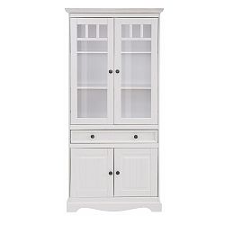 Bílá dvoudveřová vitrína z masivního borovicového dřeva Støraa Monty