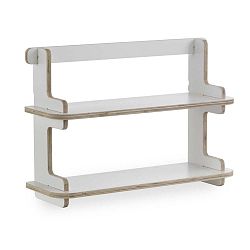 Bílá dvoupatrová police do dětského pokoje z překližky Geese