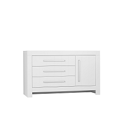 Bílá jednodveřová komoda se 3 zásuvkami Pinio Calmo
