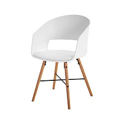 Bílá jídelní židle s bukovými nohami Interstil Luna