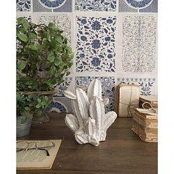 Bílá keramická soška Orchidea Milano Cactus Summer In Greece, výška 23 cm