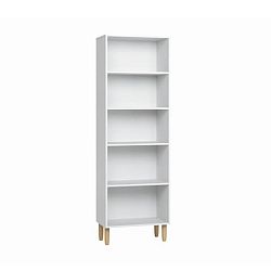 Bílá knihovna s nohami z borovicového dřeva Vox Boca