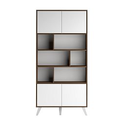 Bílá knihovna s tmavě hnědým korpusem Symbiosis Prism