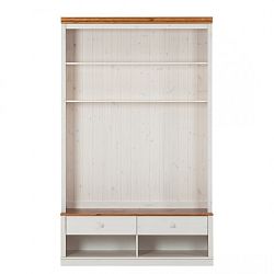 Bílá knihovna s TV komodou z borovicového dřeva s hnědým detailem Støraa Annabelle