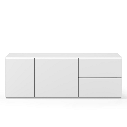 Bílá komoda s bílou deskou s 2 šuplíky a 2 dvířky TemaHome Join