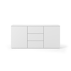 Bílá komoda s bílou deskou s 3 šuplíky a 2 dvířkami TemaHome Join