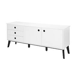 Bílá komoda s černými jasanovými nohami Interstil Century