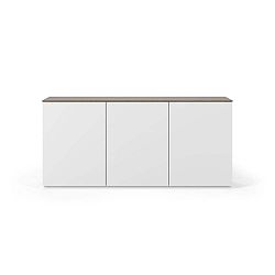 Bílá komoda s deskou z ořechového dřeva TemaHome Join, 180 x 84 cm