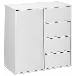 Bílá komoda s dvířky a 4 zásuvkami Støraa Lancaster