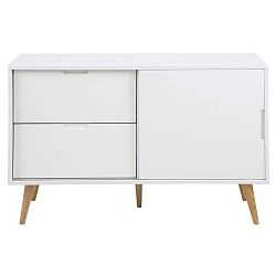 Bílá komoda s nohami z dubového dřeva Actona Elise