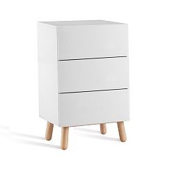 Bílá komoda se 3 zásuvkami Jitona Mamma, délka 60 cm
