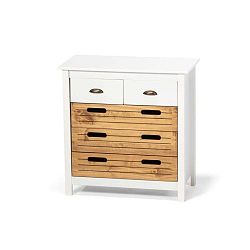 Bílá komoda z borovicového dřeva s 5 šuplíky loomi.design Ibiza
