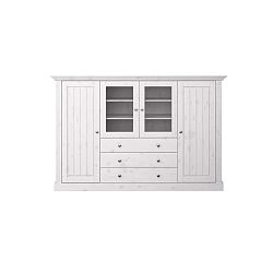 Bílá komoda z borovicového dřeva s bílou deskou a 2 dvířky Steens Monaco