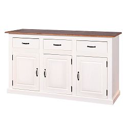 Bílá komoda z masivního borovicového dřeva Interlink Cassala Duro Dos