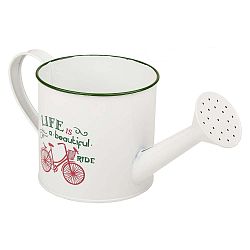 Bílá kovová konev Chrissie Life is Beautiful, výška 11 cm