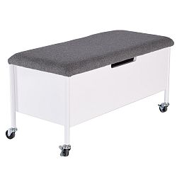 Bílá lavice s úložným prostorem na kolečkách RGE Sture