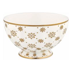 Bílá miska s dekorem ve zlaté barvě Green Gate Laurie, průměr 10 cm