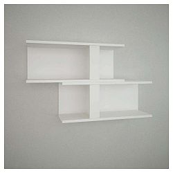 Bílá nástěnná police Alex Double White, šířka 72 cm