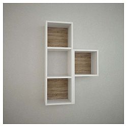 Bílá nástěnná police Bermuda Triplo Beige, šířka 60 cm