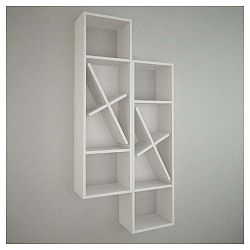 Bílá nástěnná police Domenico Double White, šířka 35 cm