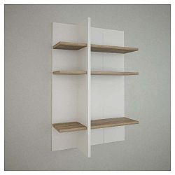 Bílá nástěnná police Fabio White/Brown, šířka 90 cm