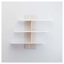 Bílá nástěnná police Muhu White/Brown, šířka 111 cm