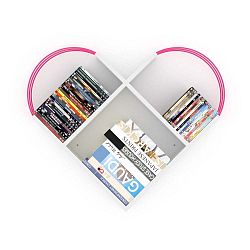 Bílá nástěnná police se růžovými detaily Frederick