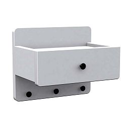 Bílá nástěnná polička z dubového dřeva Rowico Tram