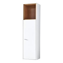 Bílá nástěnná skřínka s detaily v dekoru dubového dřeva Germania Design2