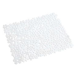 Bílá podložka do dřezu Wenko Sink Mat Flower, 31 x 26 cm