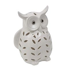 Bílá porcelánová dekorativní soška Mauro Ferretti Gufo Fly, výška 22 cm