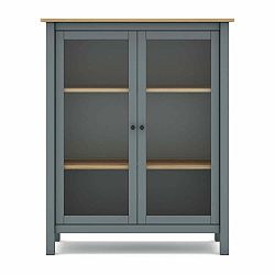 Bílá/přírodní vitrína z borovicového dřeva 90x110 cm Misti – Marckeric